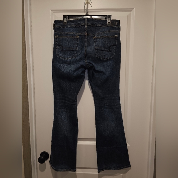 American Eagle Outfitters Dark Blue Flare Jeans - Picture 5 of 7